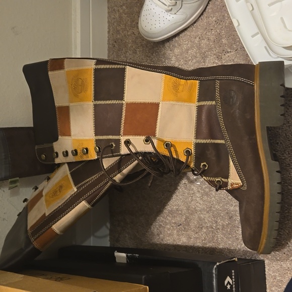 Timberland Shoes - Vintage patchwork timberland boots 6 1/2